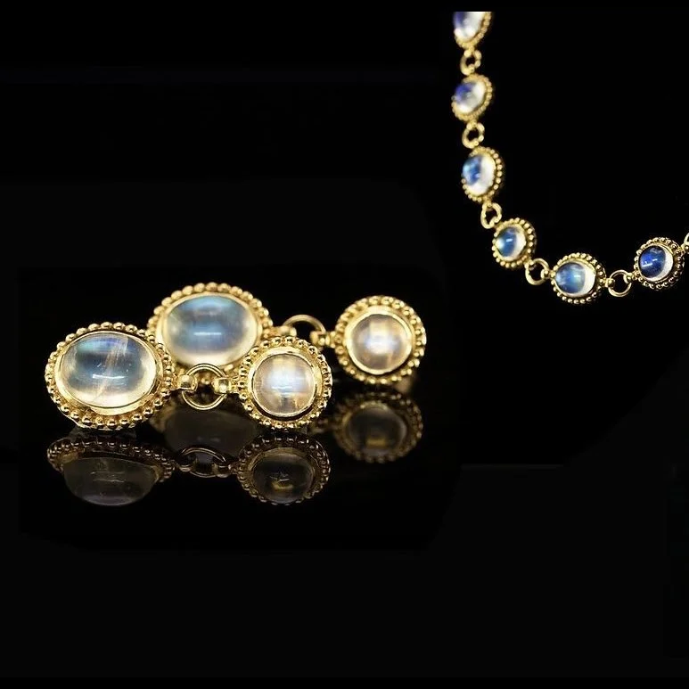 AURORA MOONSTONE EARRINGS $5,000.00