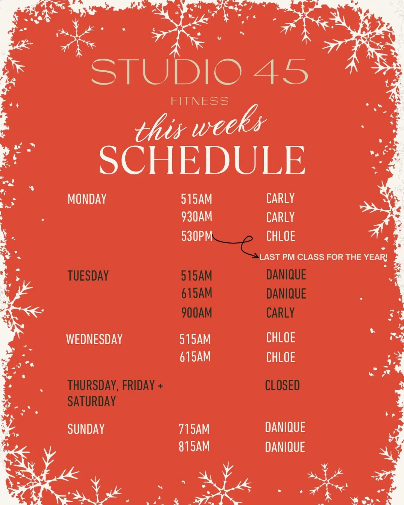 Final classes for your Christmas week 🎅🏽 &hearts;️🔥