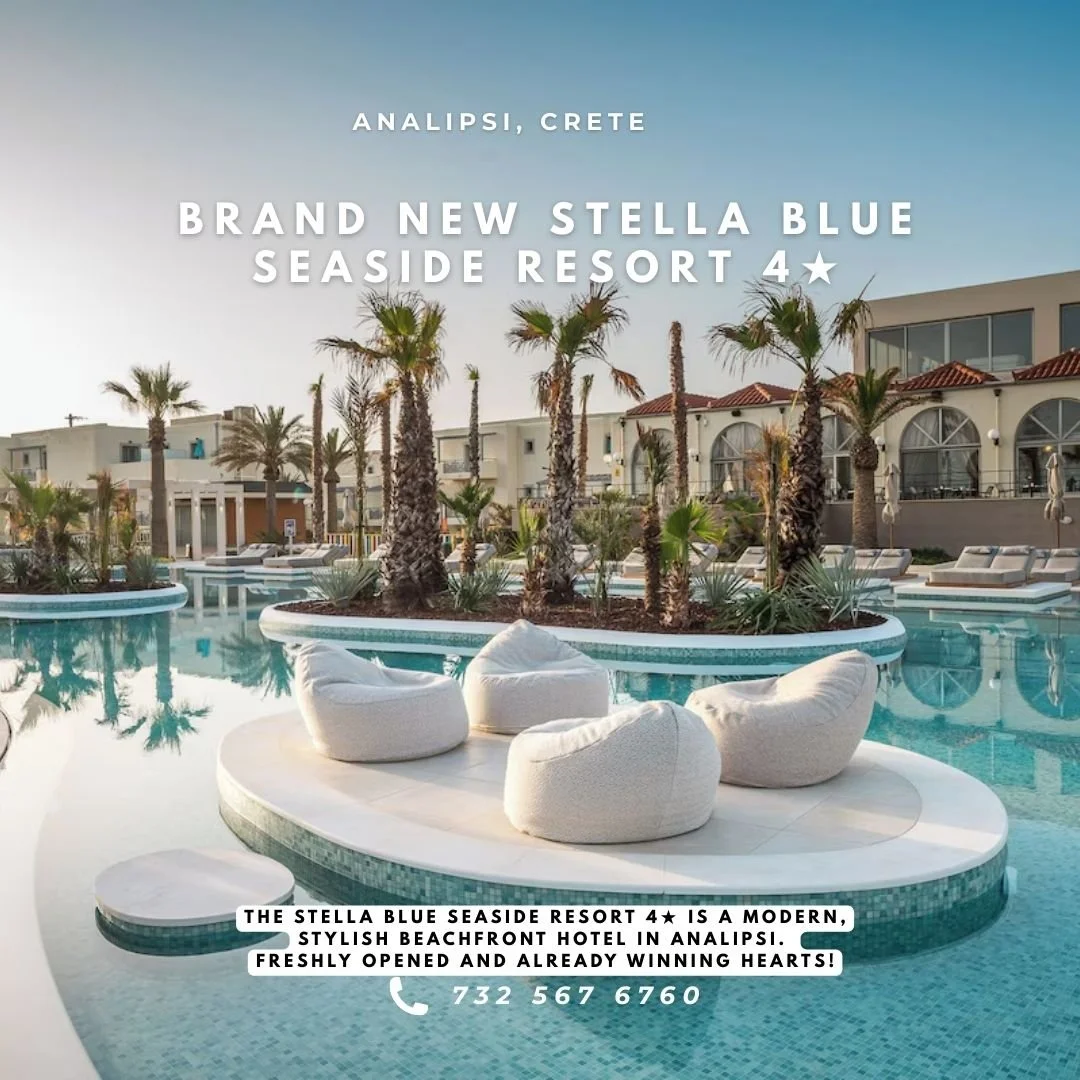 ✨🌊 Brand New Stella Blue Seaside Resort 4★ 🌊✨
Добро пожаловать в новый стильный оазис на Крите! 🇬🇷
🏖 Stella Blue Seaside Resort 4★ &mdash; современный отель прямо у моря в деревне Аналипси. Только открылся и уже завоевывает сердца гостей!
Что ва