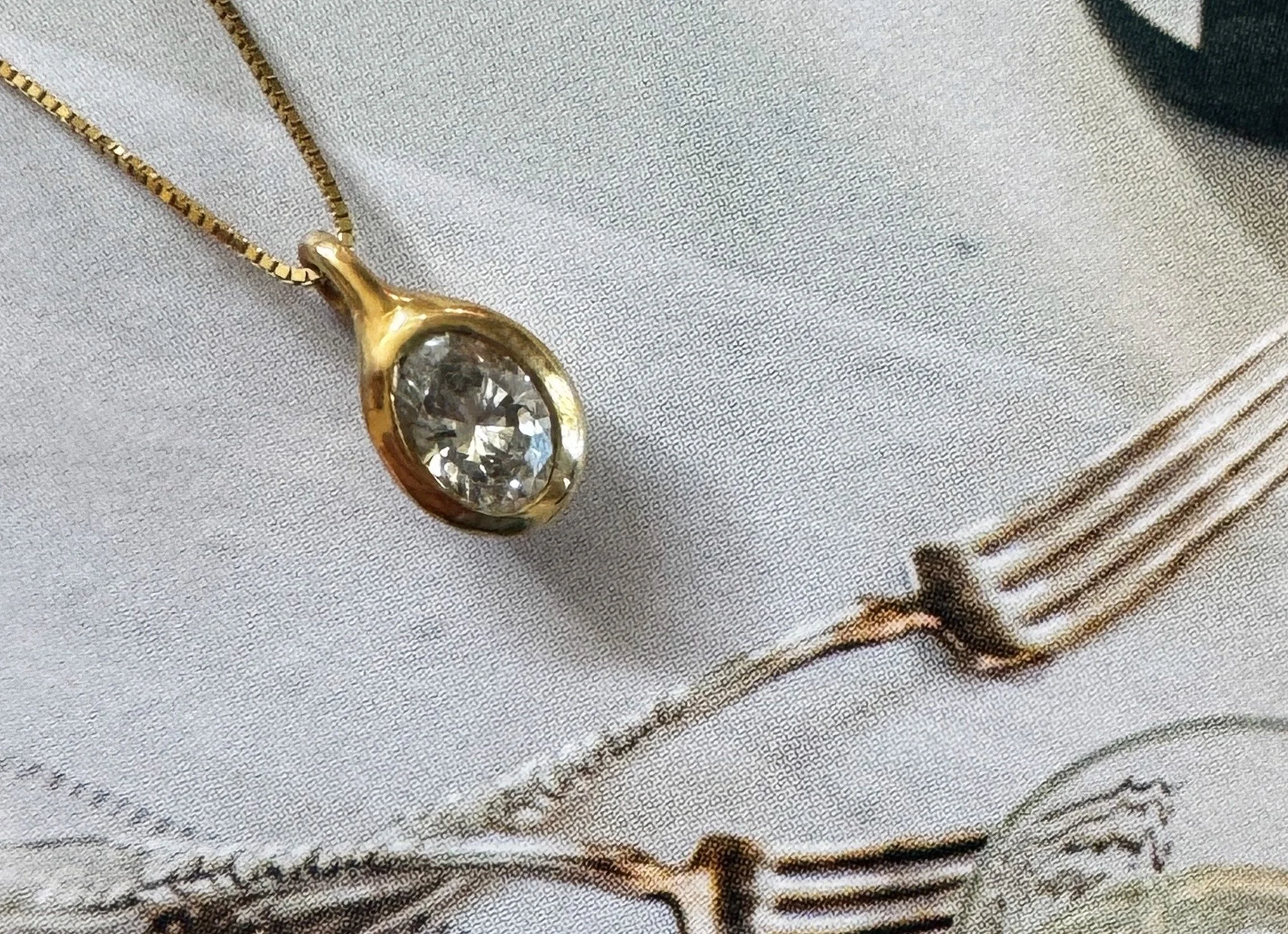 Bespoke Oval Diamond Bezel Drop