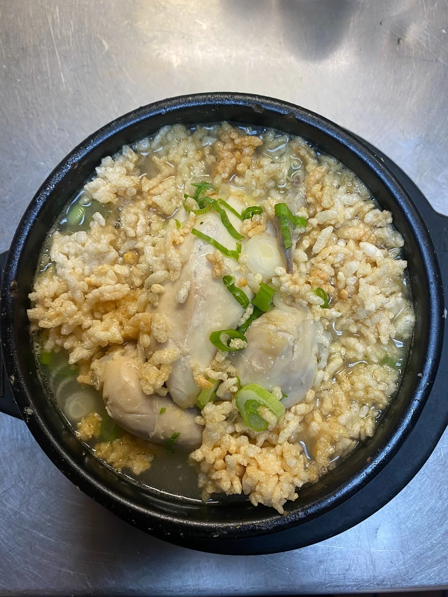 Obsessed with this crispy rice chicken soup