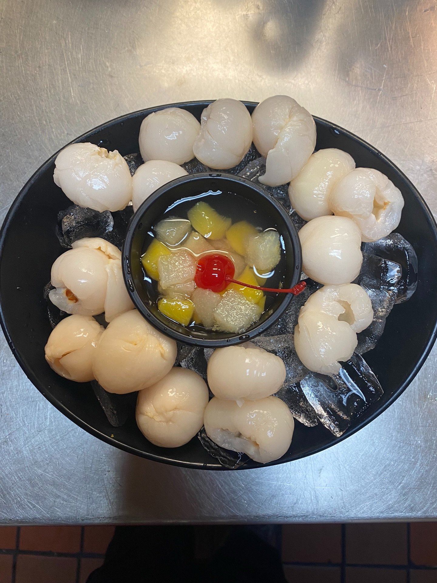 Ending on a sweet lychee note 🍃  #lychee #dessert # yakidori #sojuya