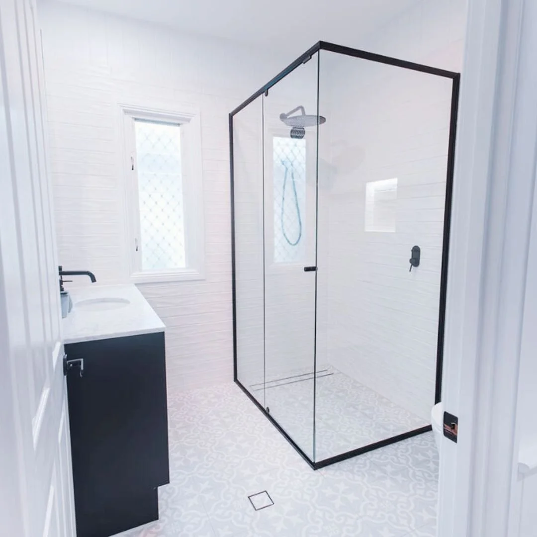 Proof that small spaces can make a big impact ✨
This purpose-built bathroom maximises every inch — featuring a sleek in-built walk-in shower, clean lines, and a minimalist design that brings calm and clarity. A functional, beautiful space tail