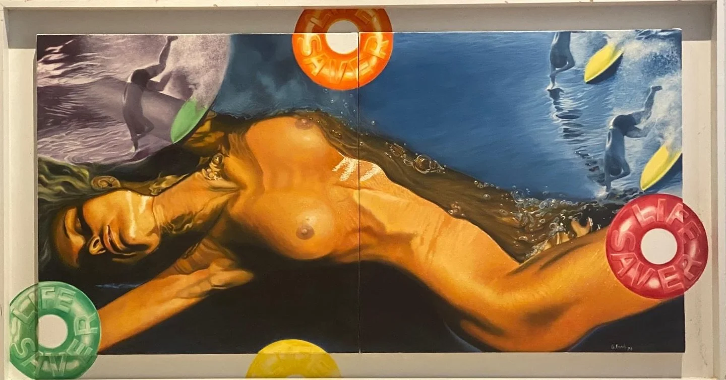 &ldquo;Maelstrom&rdquo; &lsquo;98
By artist Greg Busch
Oil on two-piece canvas and wood panel 
Inquire for price