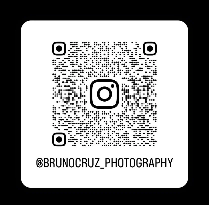 QR code with the text '@BRUNOCRUZ_PHOTOGRAPHY' below it, on a black background.
