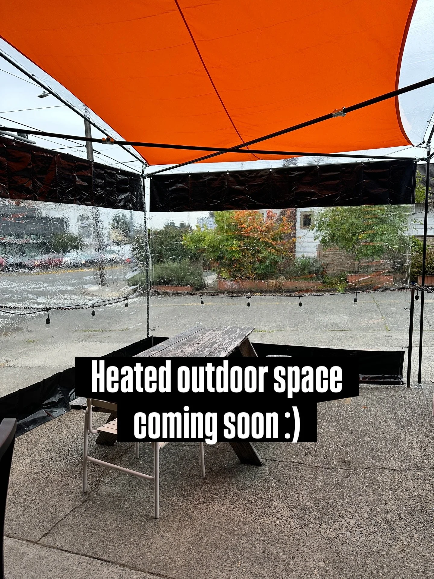 Inadvertent trial run of our new covered patio space today. Finishing walls this week and installing heaters to make it cozier. 🔥🥶🔥