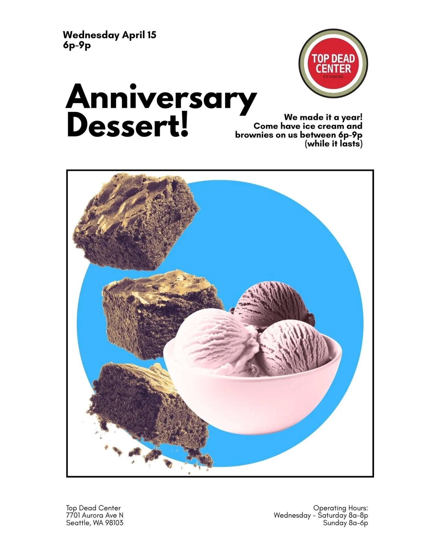 This Wednesday, April 15: you&rsquo;re gonna go to the Backfire opener @twokickcoffee then you&rsquo;re gonna come over and have ice cream on our 1-year anniversary. 

You will have an excellent evening and see many lovely people on many lovely motor