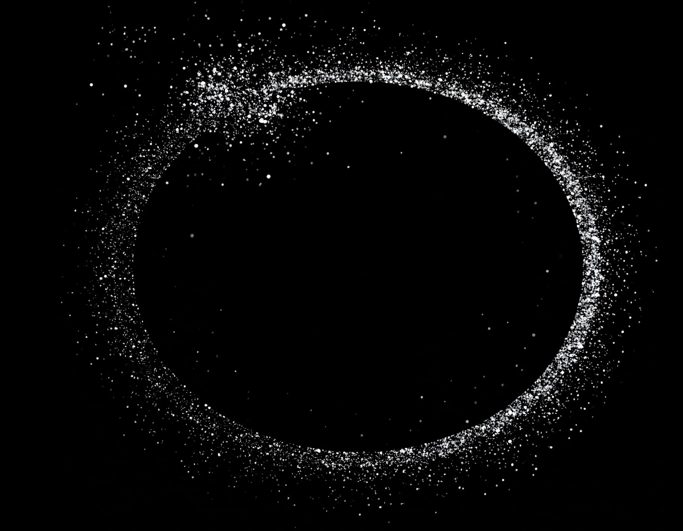 Abstract black and white spiral staircase with intersecting curves and high contrast lighting.