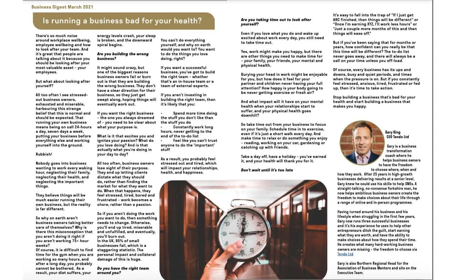 Is running a business bad for your health?