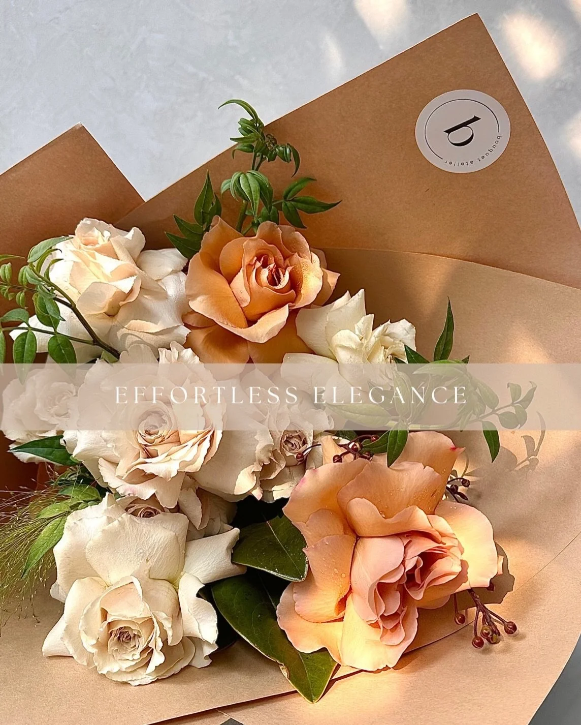A gentle kind of love. Soft peach roses and creamy whites, created for moments that feel warm, sincere and quietly romantic. This is our signature palettes ! 

Valentine&rsquo;s bouquets are now available for pre-order. We made with intention and han