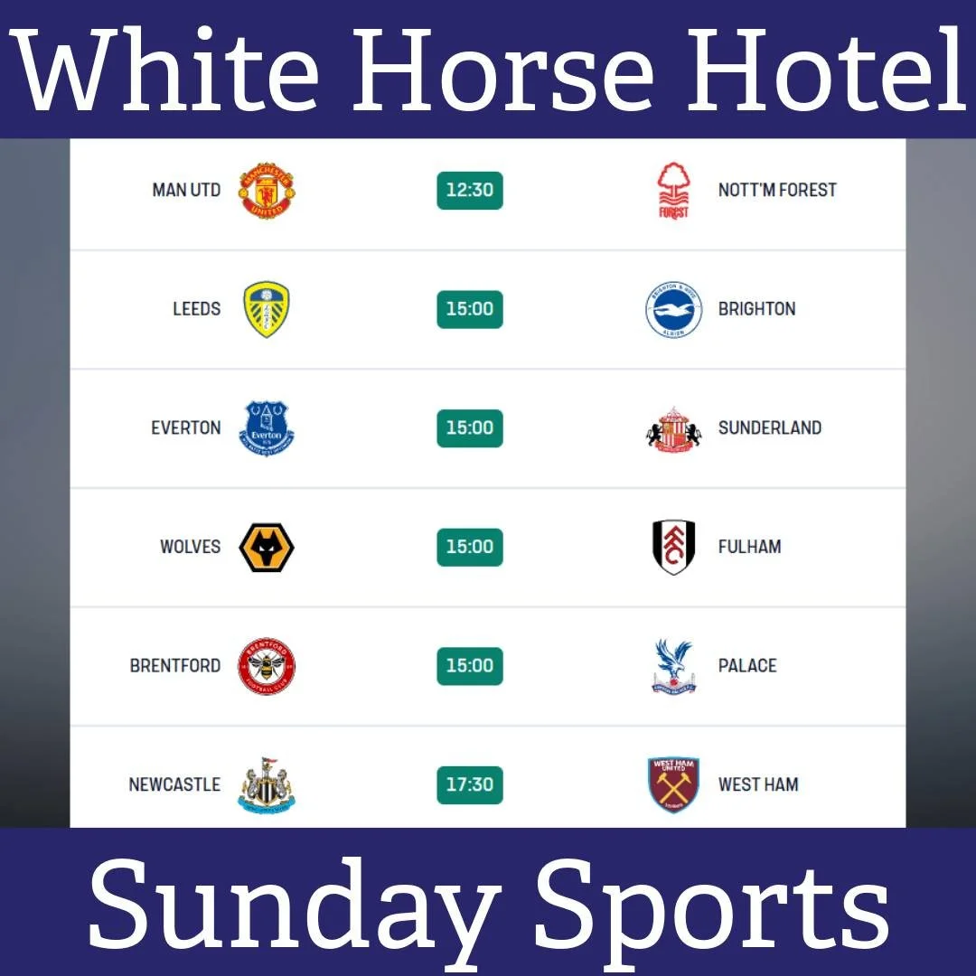The most in demand Premier League matches from the list below will be shown live on our big screen in the lounge today, so the choice is yours! 

🎤We will also have our regular Sunday Open Mic Night from 4-7pm in the main bar, so there's plenty of e