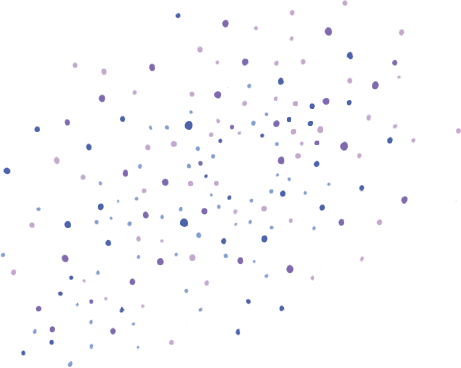Pattern of small purple and blue dots scattered randomly on a transparent background.