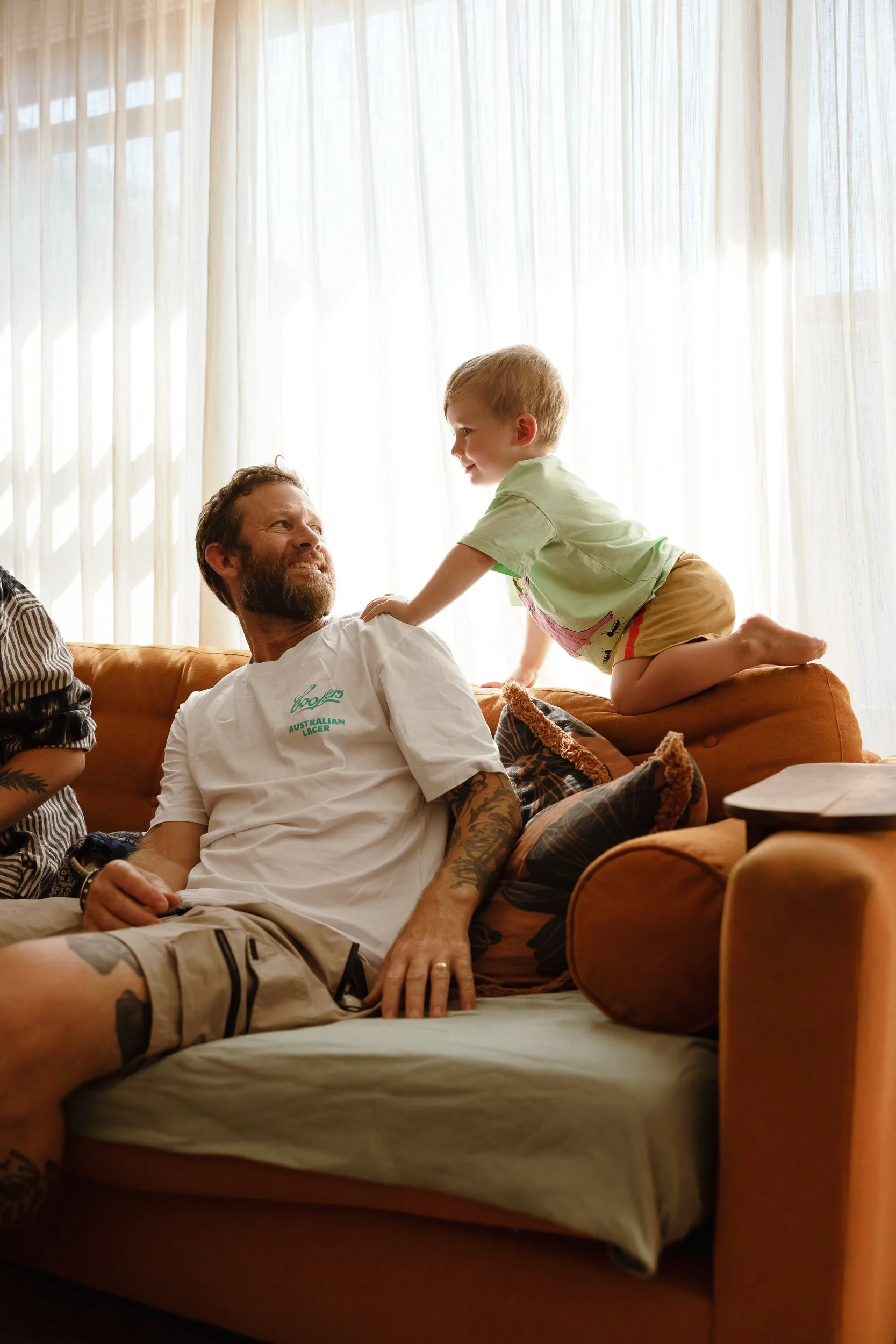 Newcastle family photographer documents in-home family moments for the Woollam family