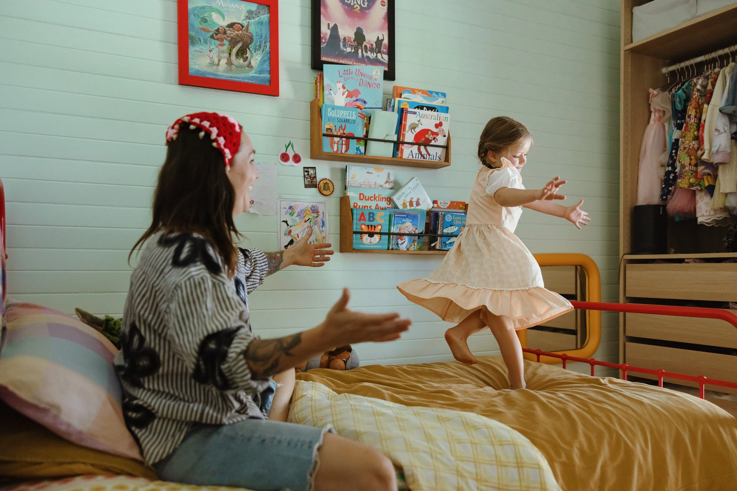 Newcastle family photographer documents in-home family moments for the Woollam family