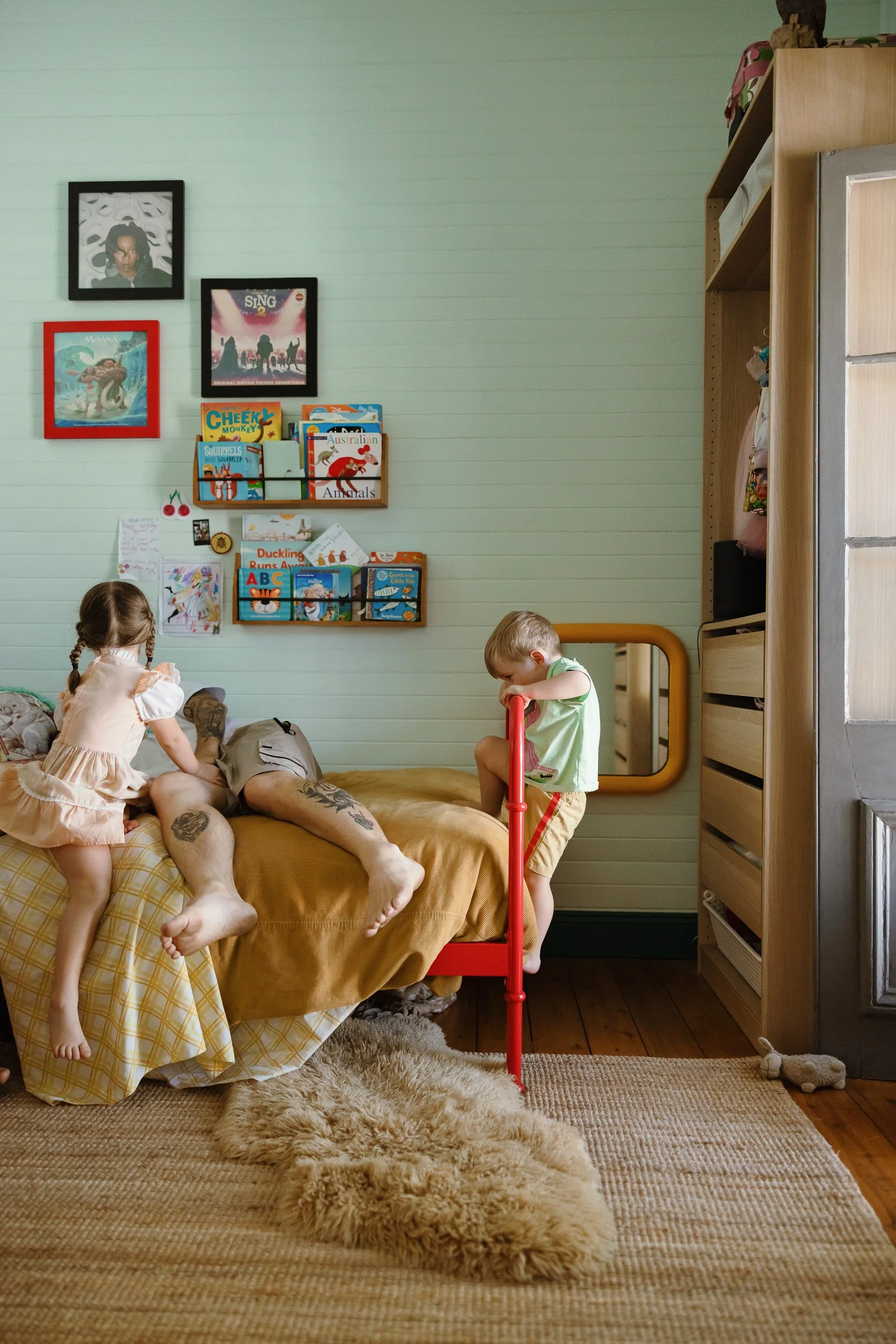 Young family of four captured at home in Newcastle by Daina Marie Photography