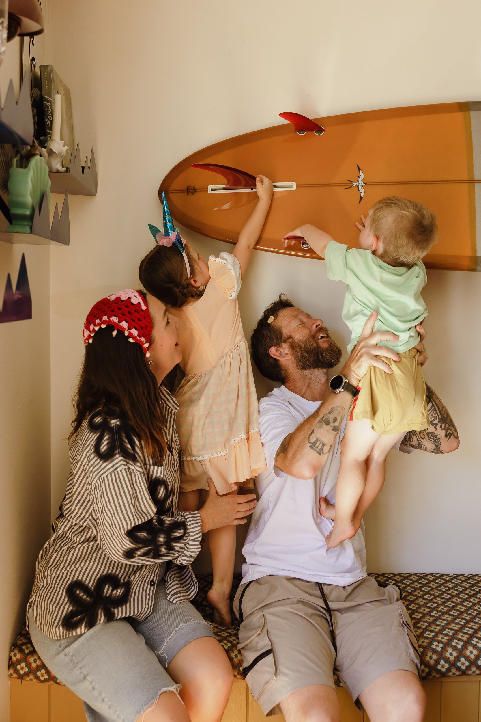 Newcastle family photographer documents in-home family moments for the Woollam family
