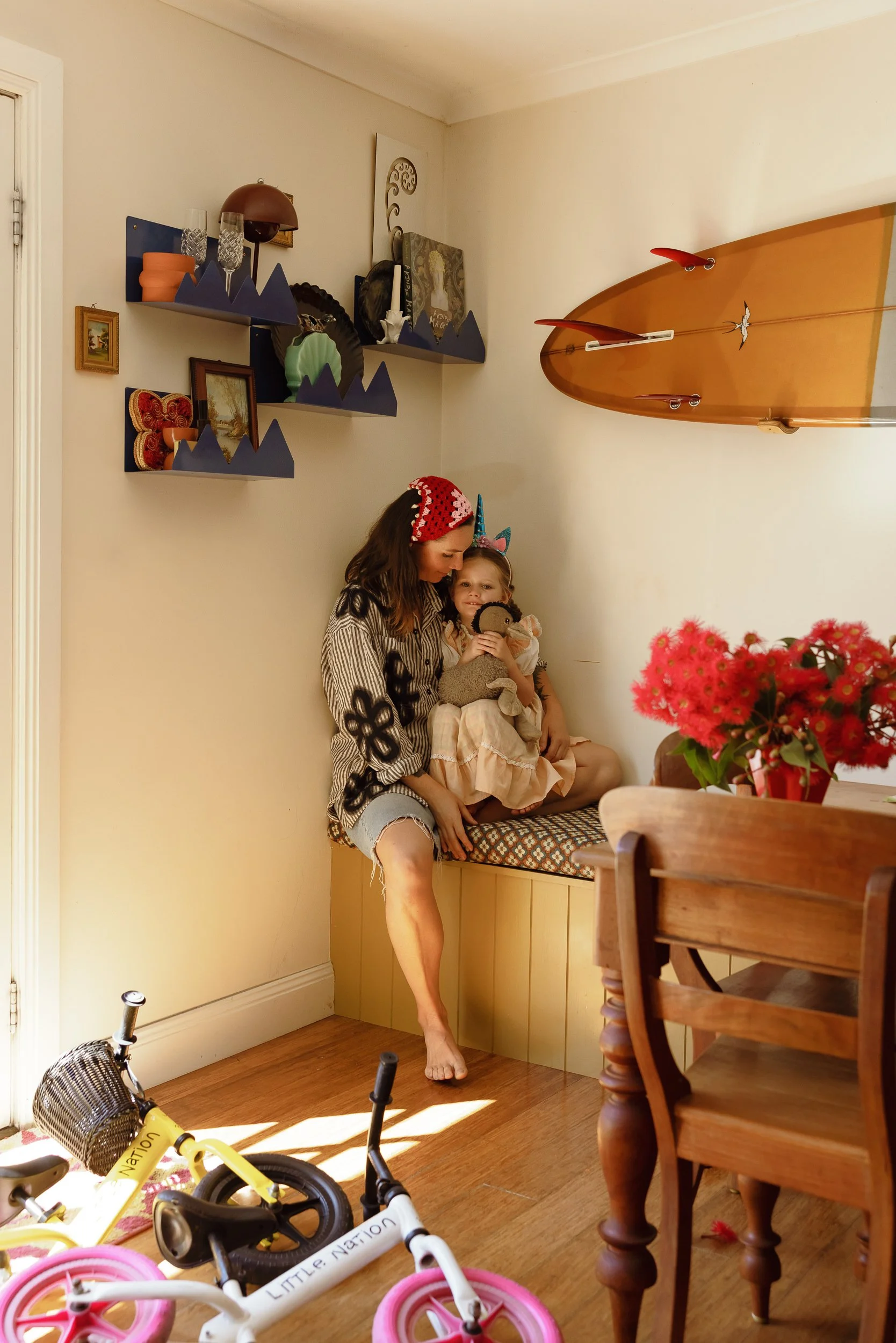 Young family of four captured at home in Newcastle by Daina Marie Photography