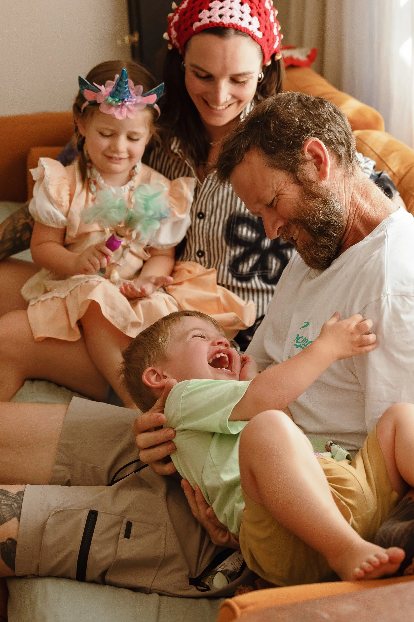 Newcastle in-home documentary family photographer captures the Woollam family at home
