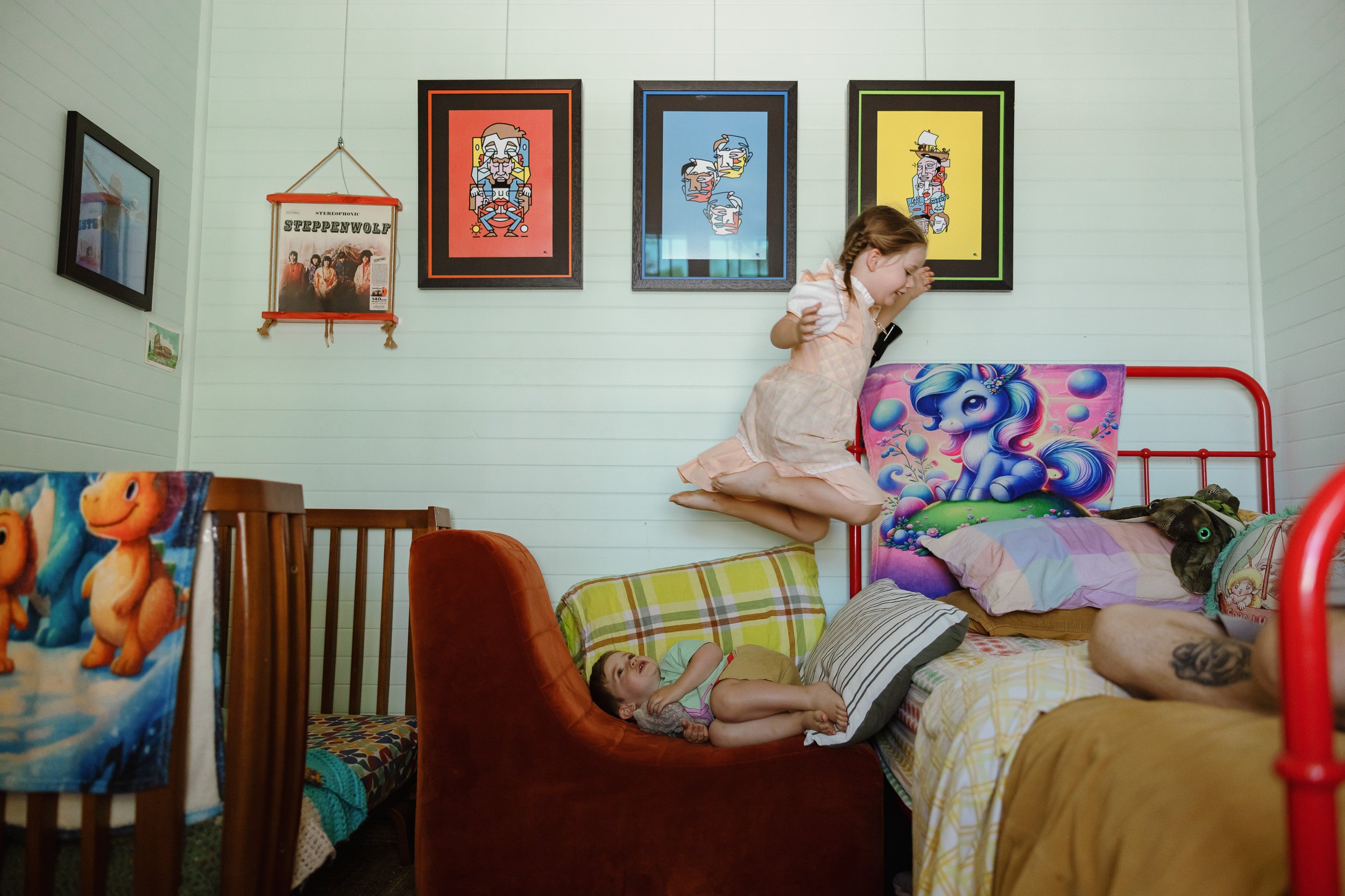Newcastle in-home documentary family photographer captures the Woollam family at home