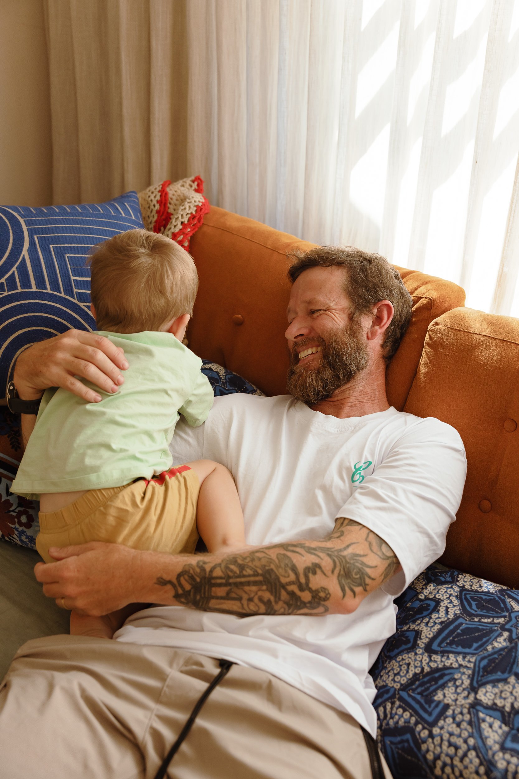 Newcastle family photographer documents in-home family moments for the Woollam family