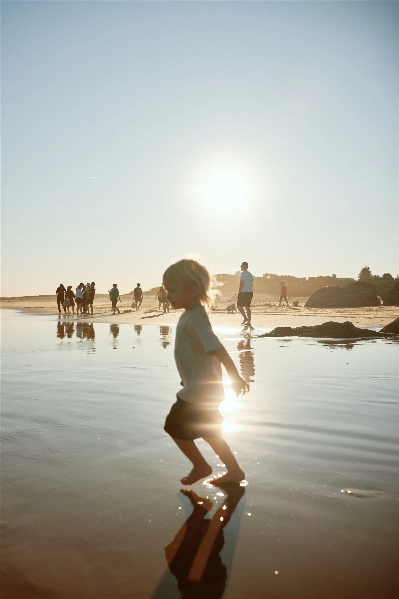Golden hour candid family photography at Redhead Beach Newcastle NSW