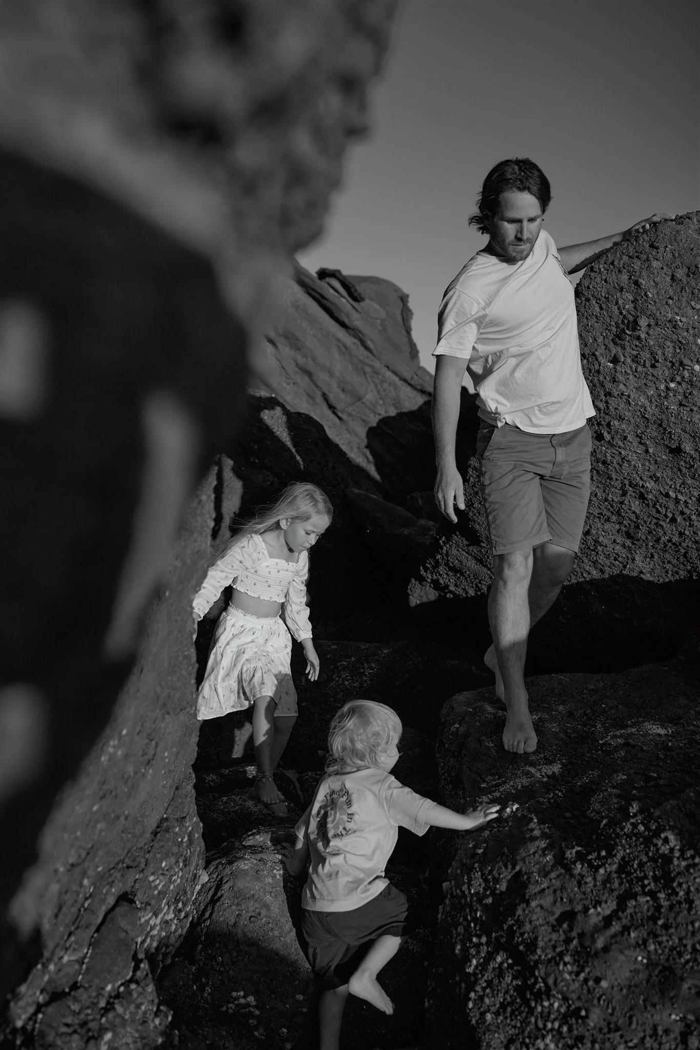 Heartfelt golden hour family moments at Redhead Beach Newcastle by Daina Marie Photography
