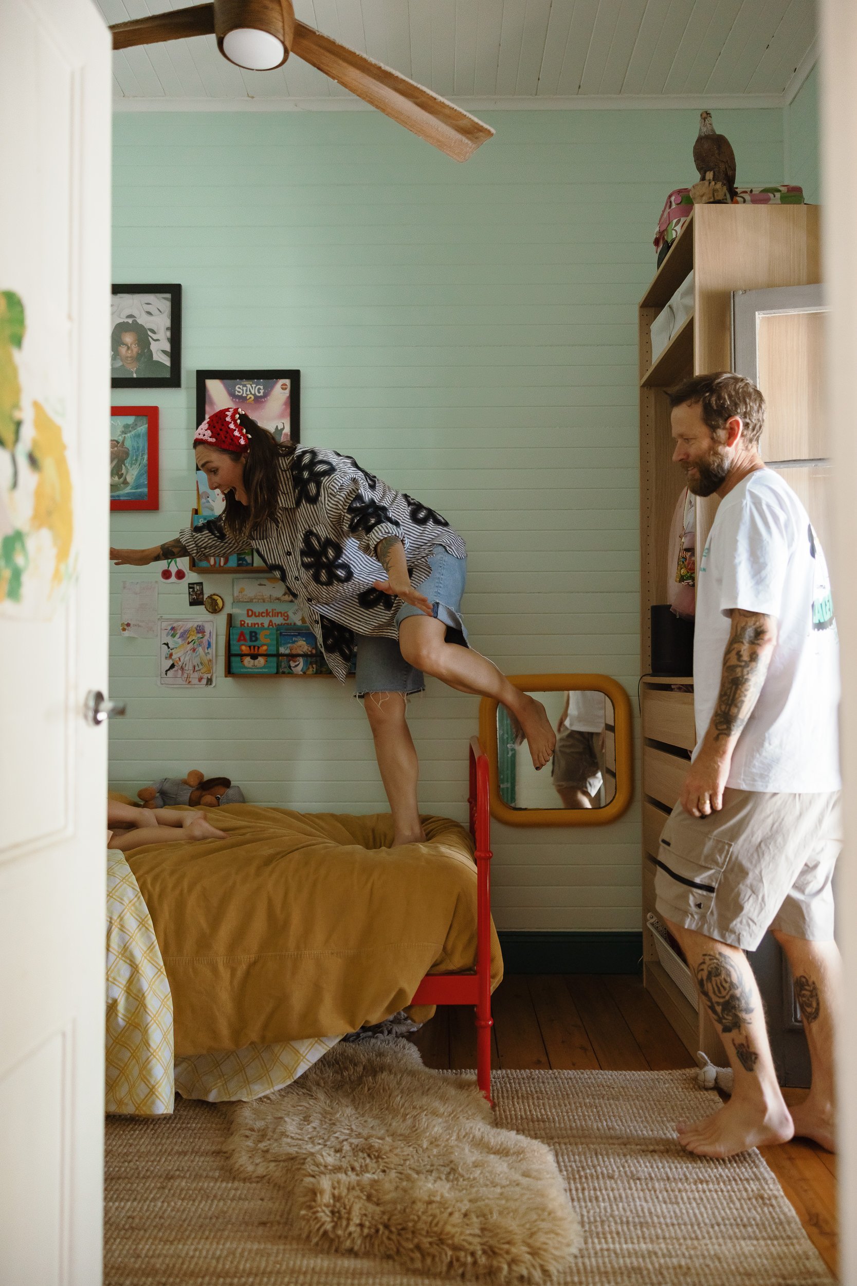 Newcastle family photographer documents in-home family moments for the Woollam family