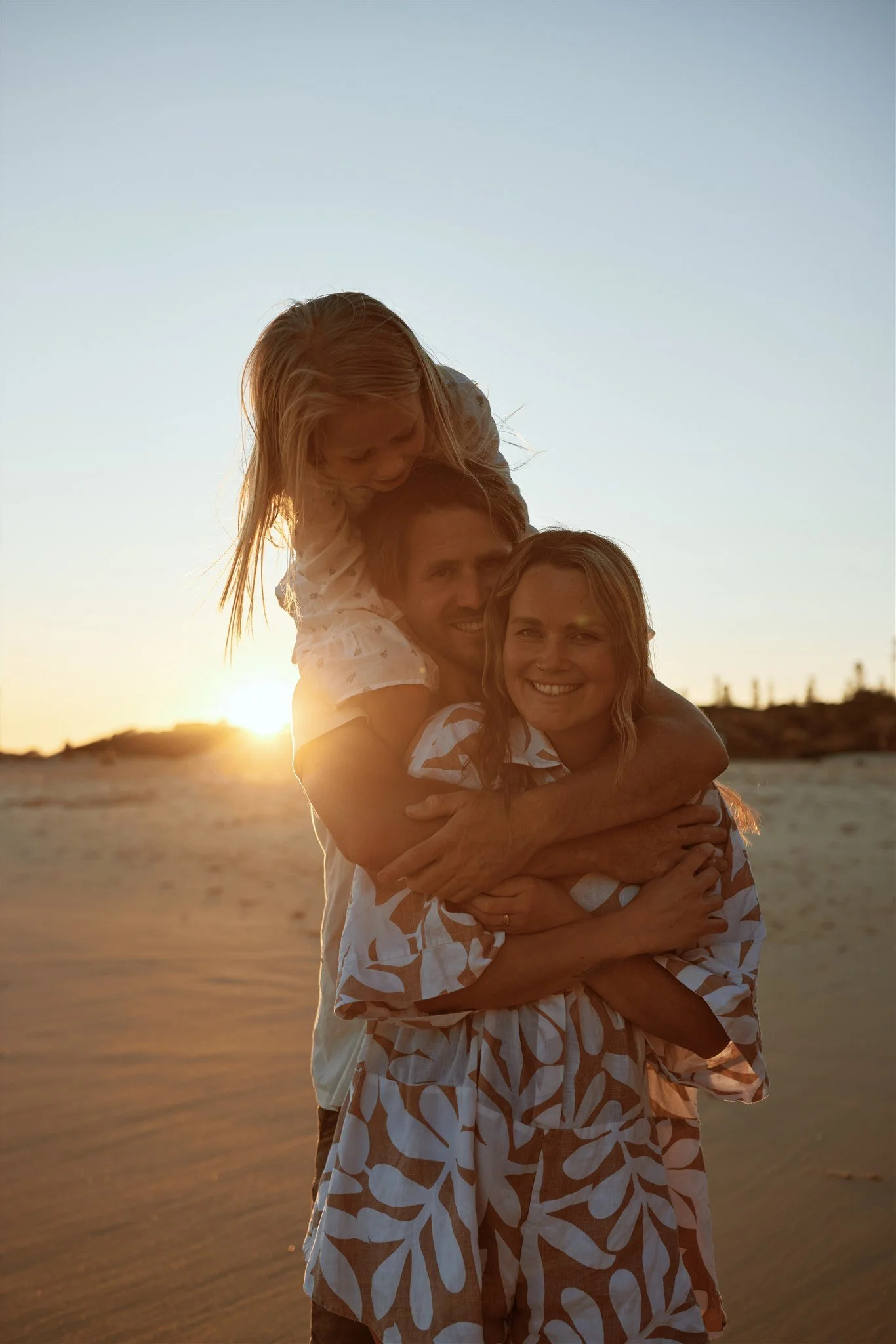 Golden hour candid family photography at Redhead Beach Newcastle NSW