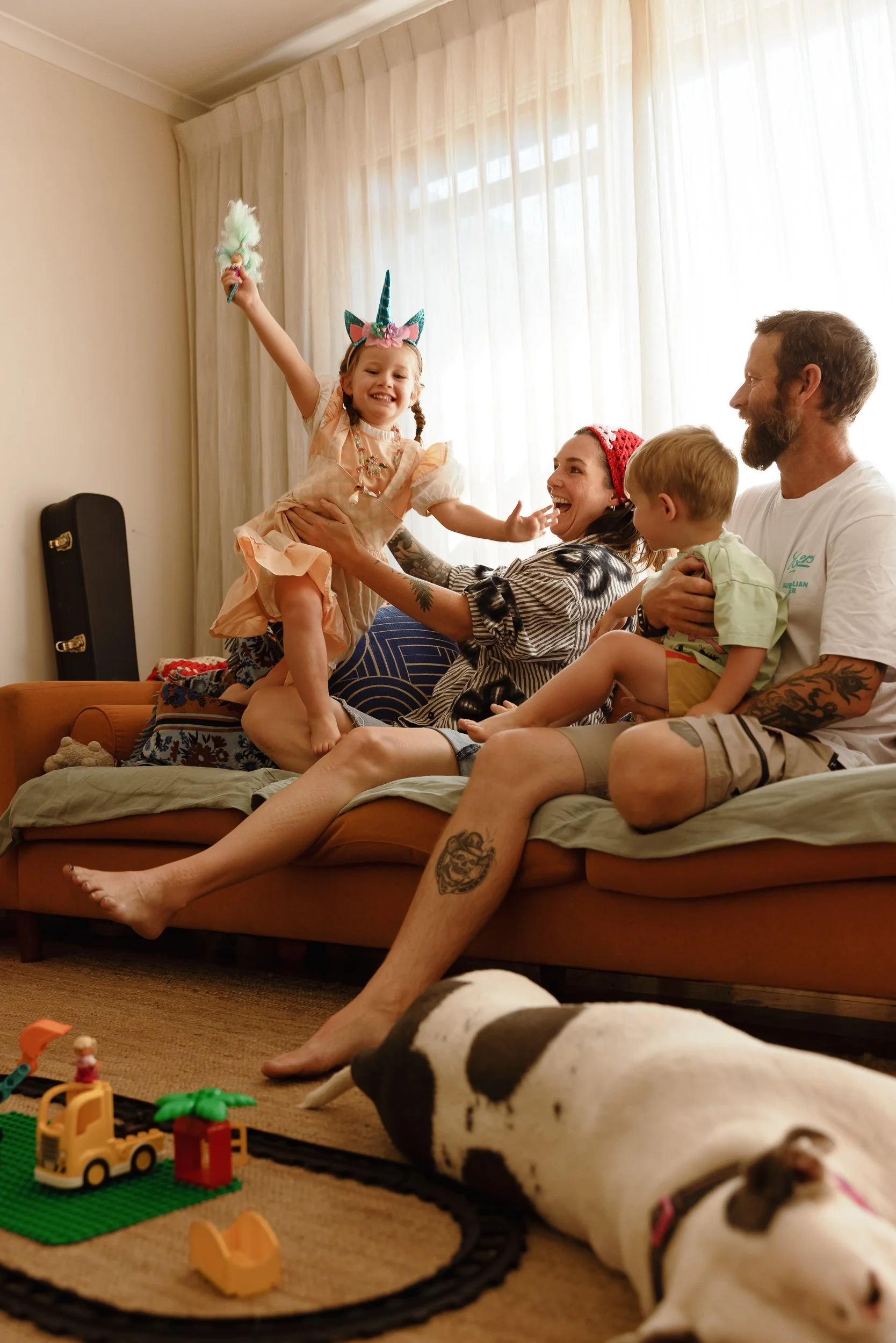 Newcastle in-home documentary family photographer captures the Woollam family at home