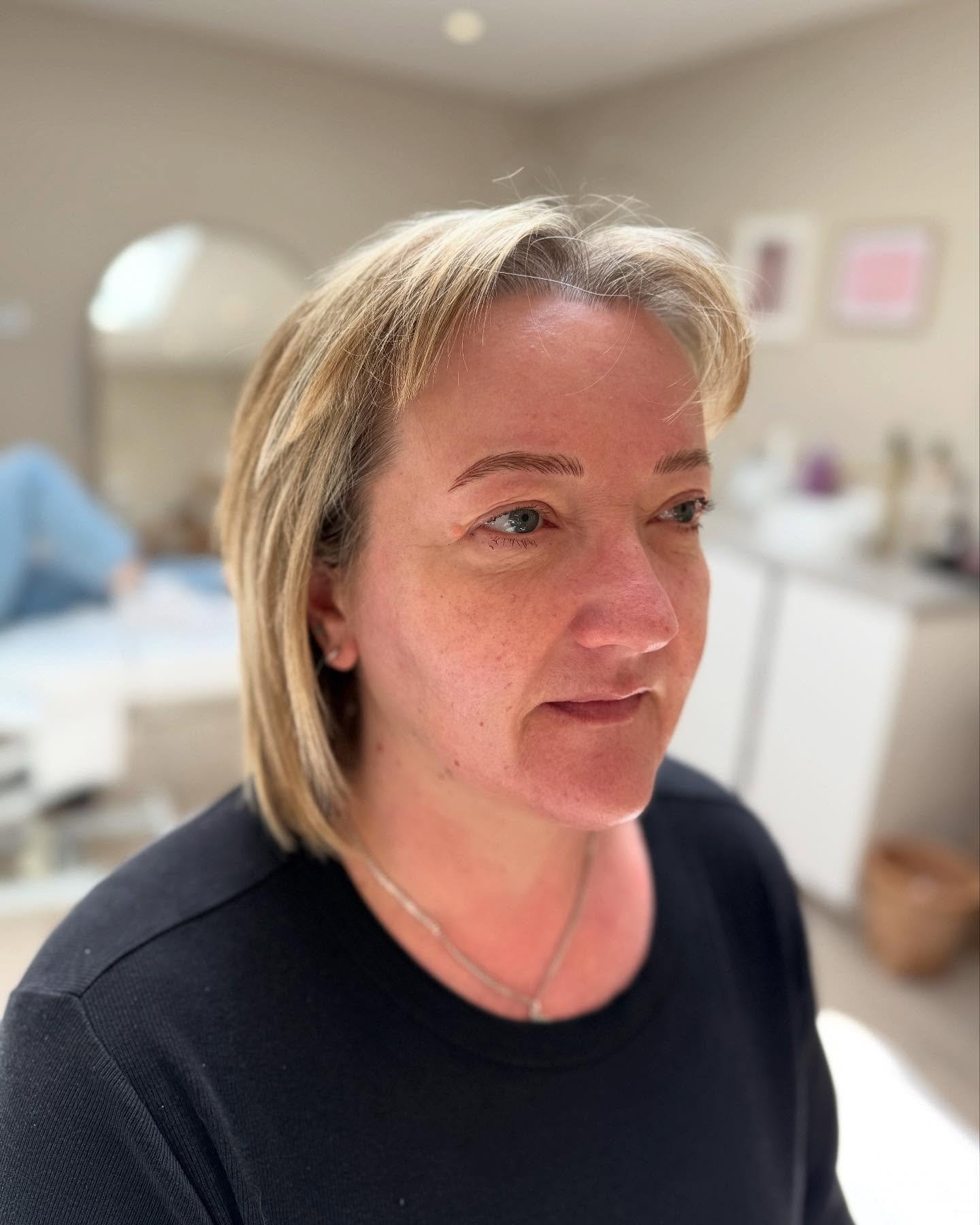 Sarah 😍 Gorg before, Gorg after.

💖 Sarah wanted a bit of an arch and to not go too big. 

💖 I think we&rsquo;ve honoured her natural shape and enhanced what she already has

💖 these will soften and lighten by 40% so I can&rsquo;t wait to see the
