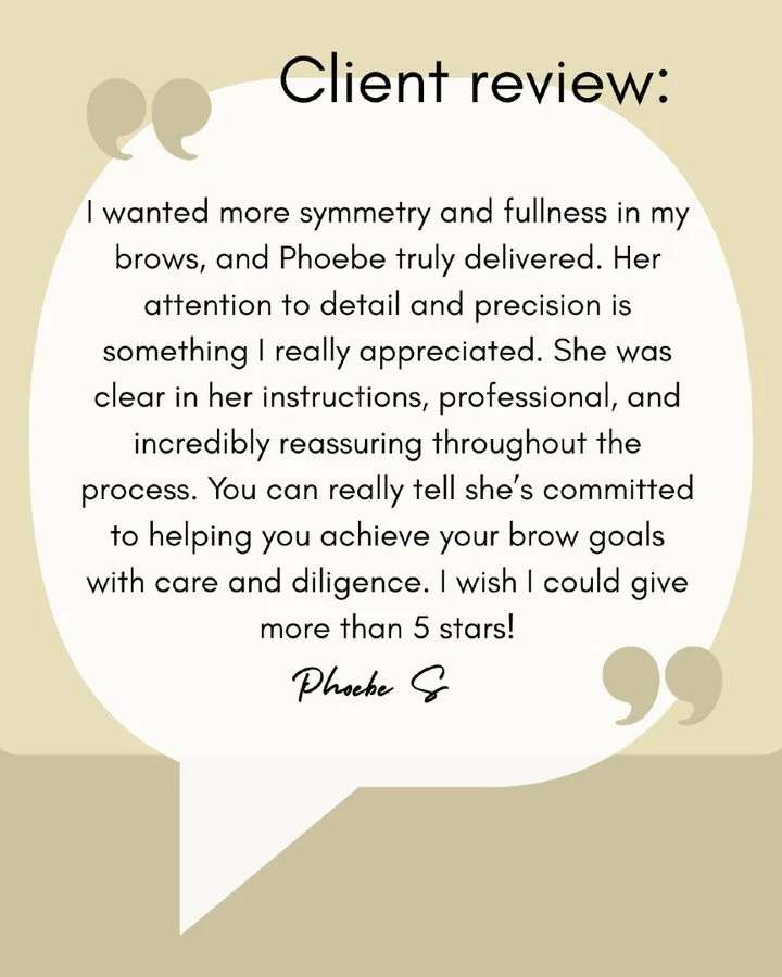 Nothing beats great feedback from happy clients 🙌

This lovely review came from a recent nano brow appointment &mdash; soft, natural, and confidence-boosting results every time.
If you&rsquo;ve been thinking about enhancing your brows, this is your 