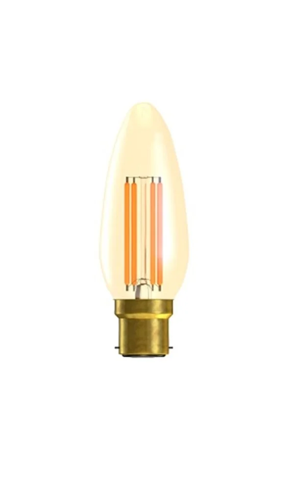 LED Candle BC 3.3W=25W 822 Gold Filament Dimmable 15K
