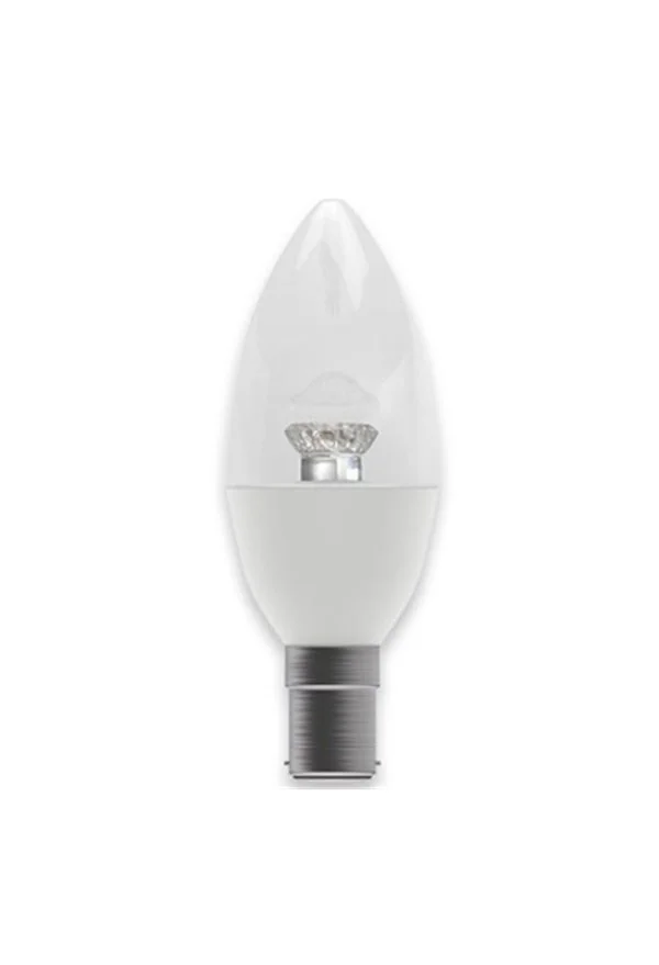 LED Candle SBC 2.1W=25W 827 Crown Clear Non Dimming 25K