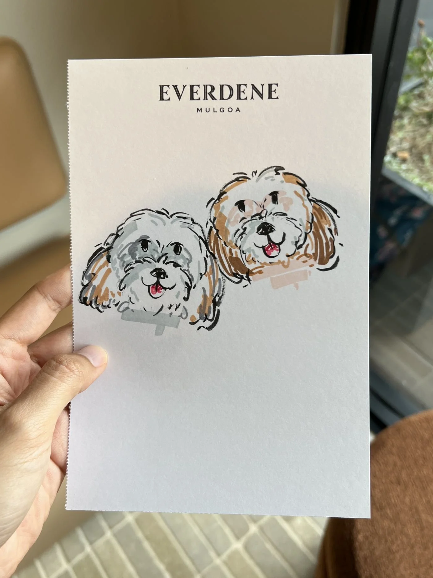 Portrait illustration of two dogs created by Let Me Draw You