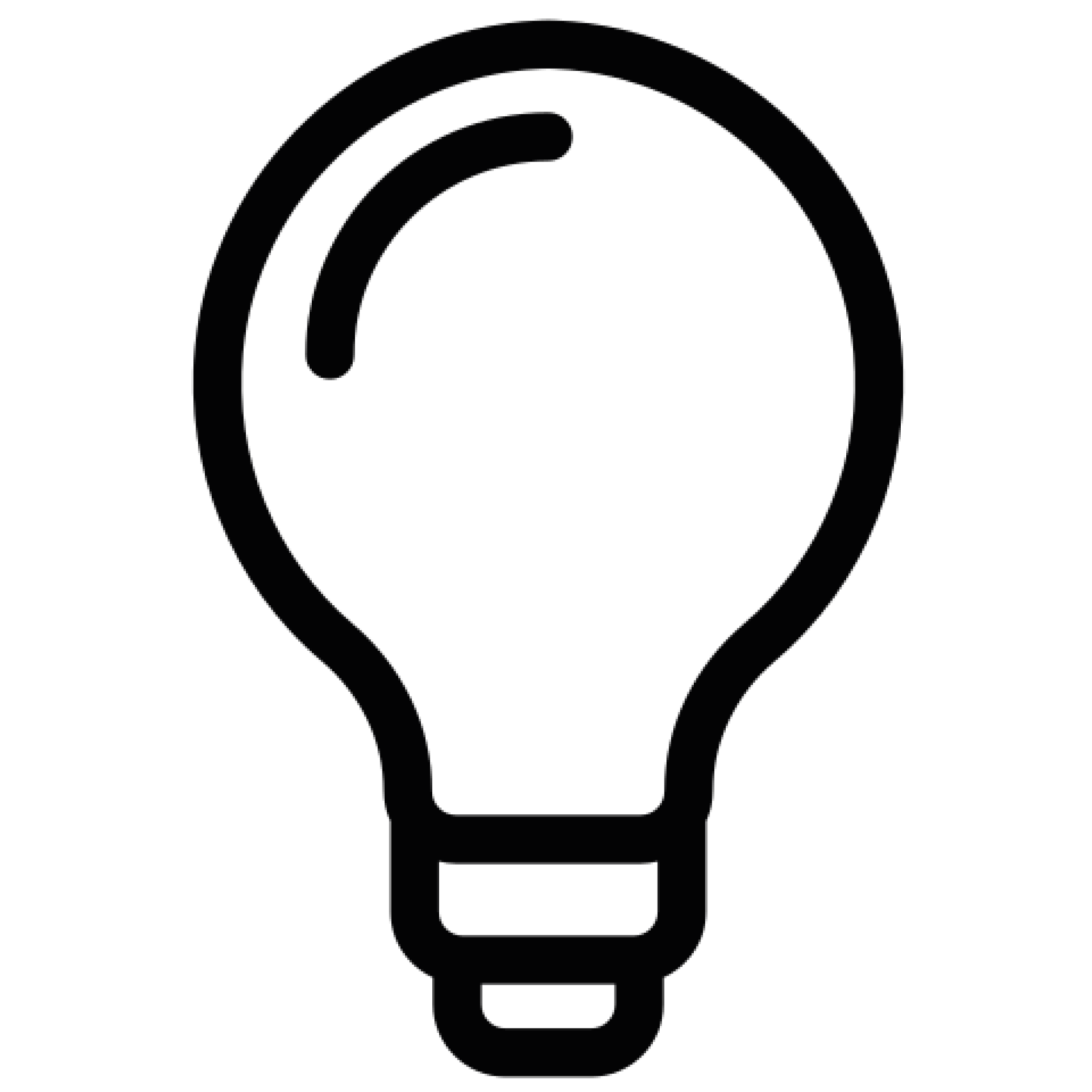 Symbol einer Glühbirne, schwarz-weiß