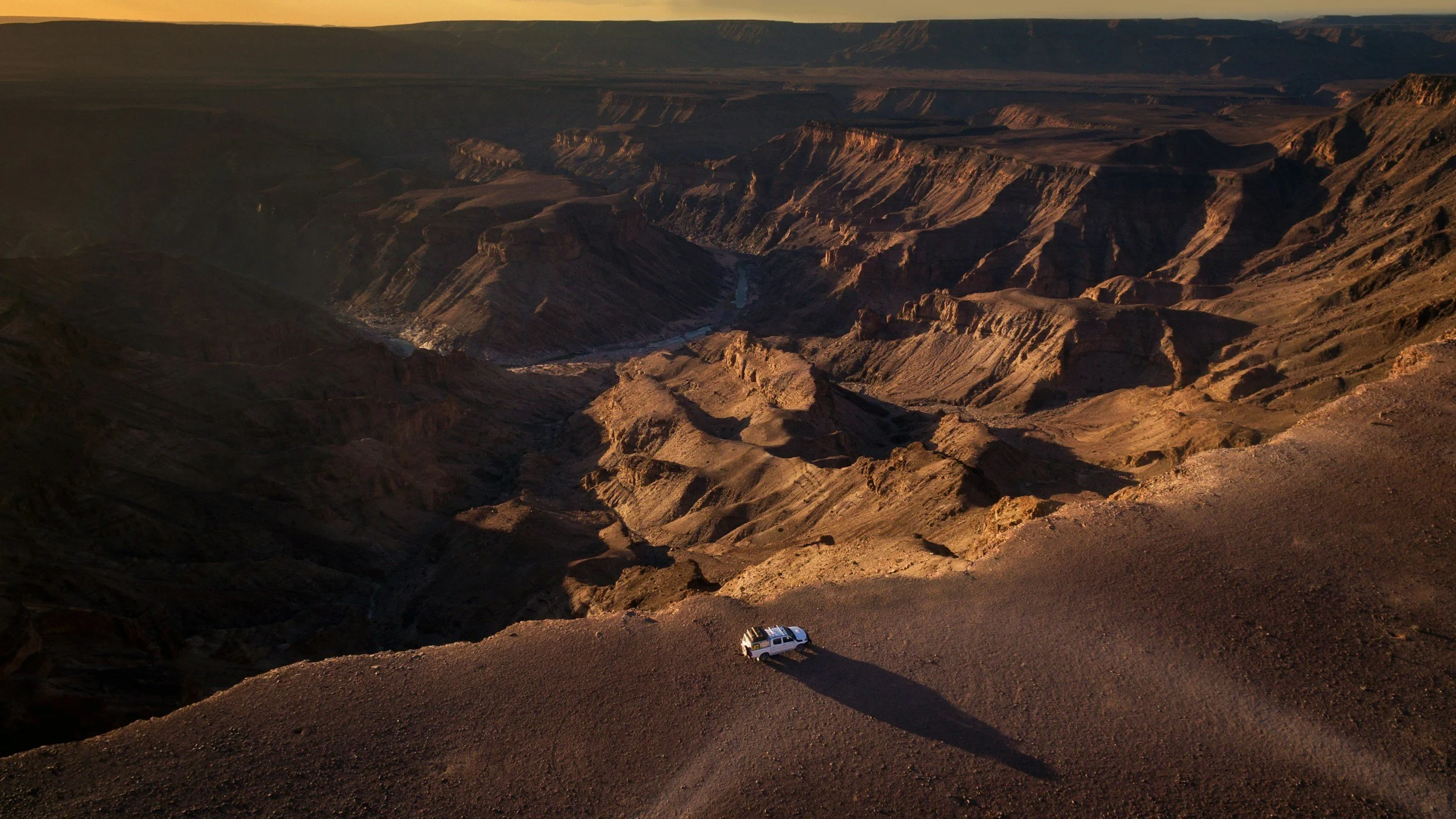 Panoramic view over Fish River Canyon during Namibia road trip