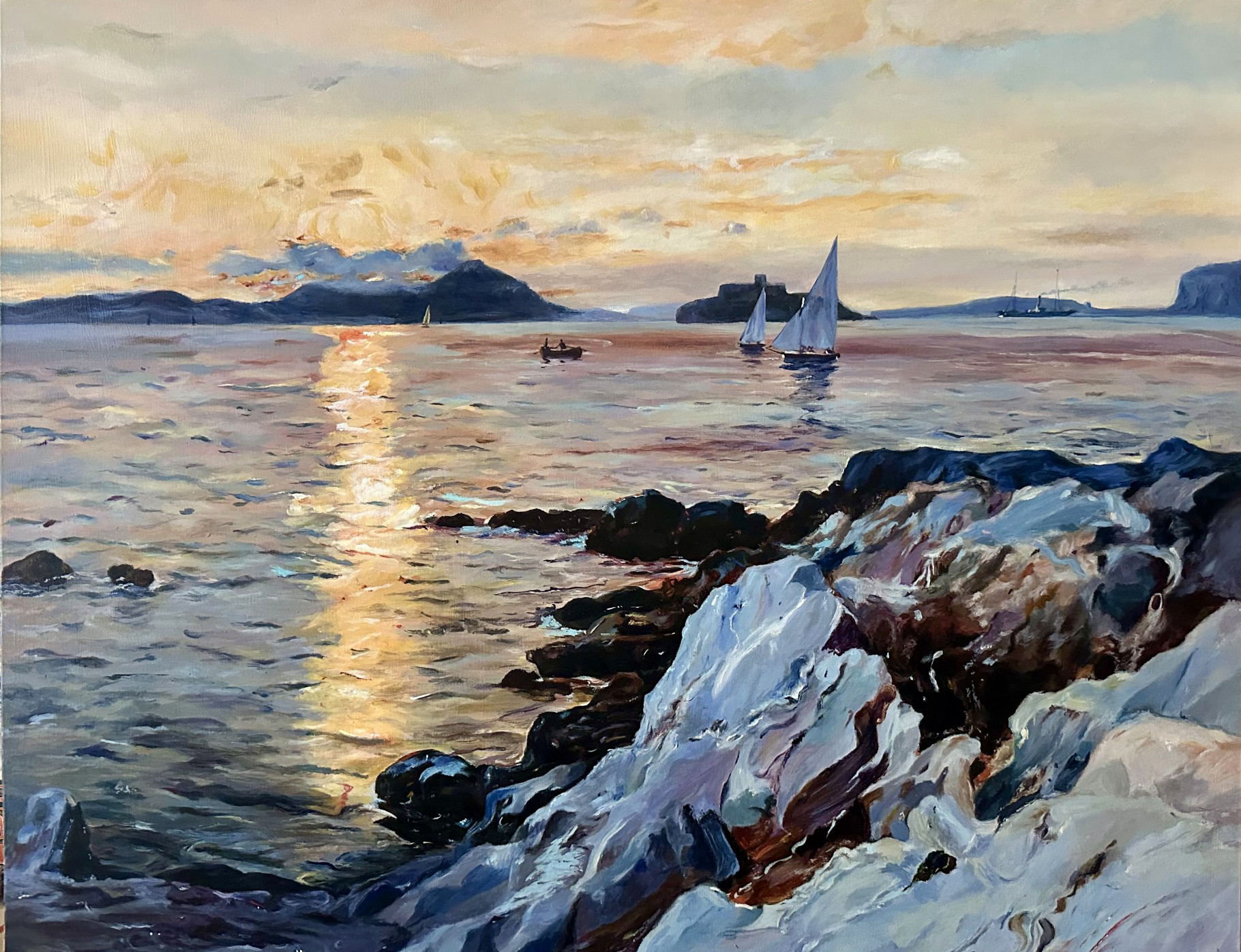 Coucher de soleil sur les îles du Frioul de J.B Olive
