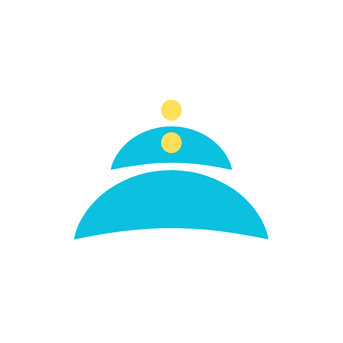 Minimalist abstract logo of semi circles and dots