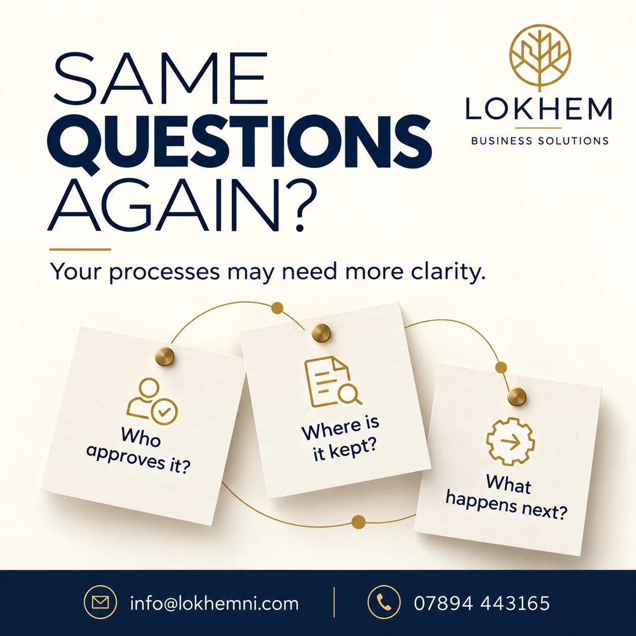 Does the same question keep coming up in your business?

When people repeatedly ask who approves something, where information is kept or what happens next, the process may need more clarity.

A few practical changes can save time and make it easier f