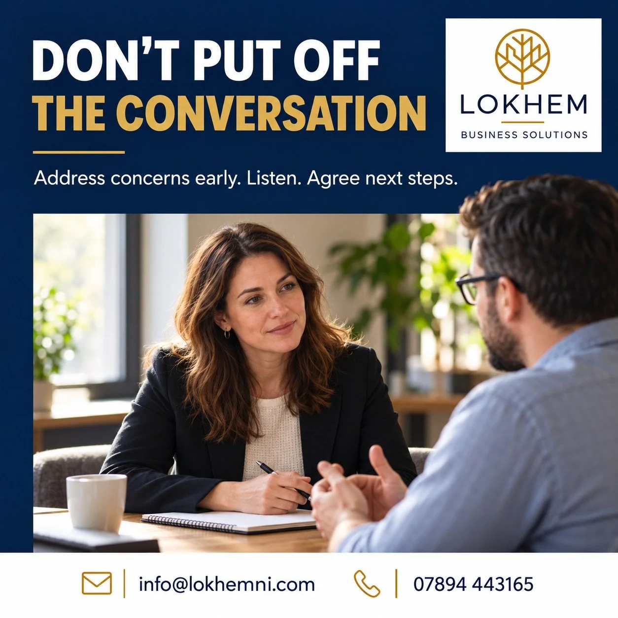 Putting off a difficult workplace conversation rarely makes it easier.

Whether it&rsquo;s a concern about performance, conduct or a working relationship, addressing it early gives everyone a clearer understanding of the issue and what needs to happe