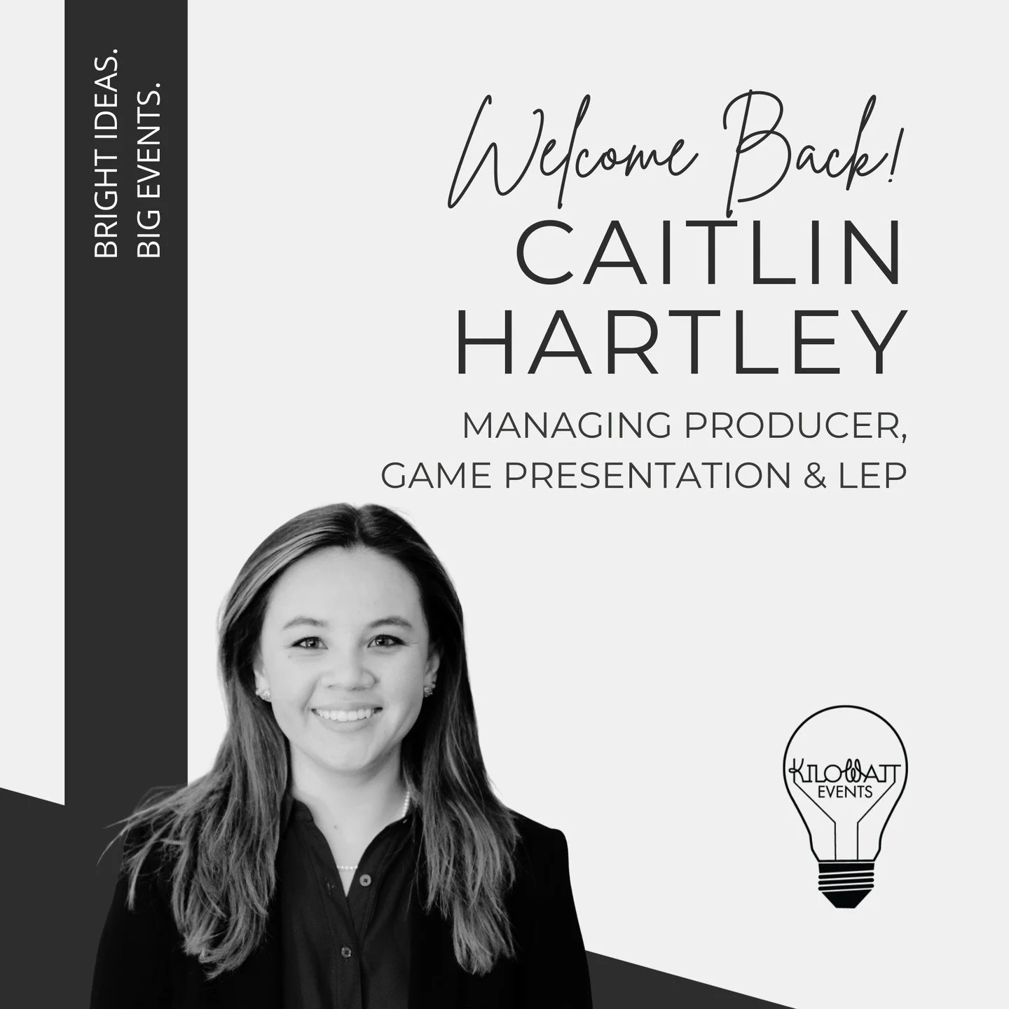 We're excited to welcome a familiar face back to Kilowatt 💡

Caitlin is back &ndash; bringing 11+ years of game presentation and live event magic with her. Welcome home!