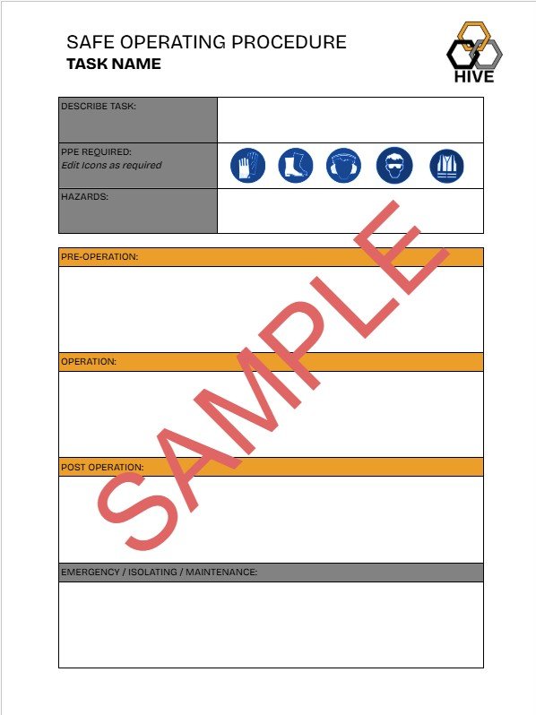 Safe Operating Procedure (SOP) Template .PDF