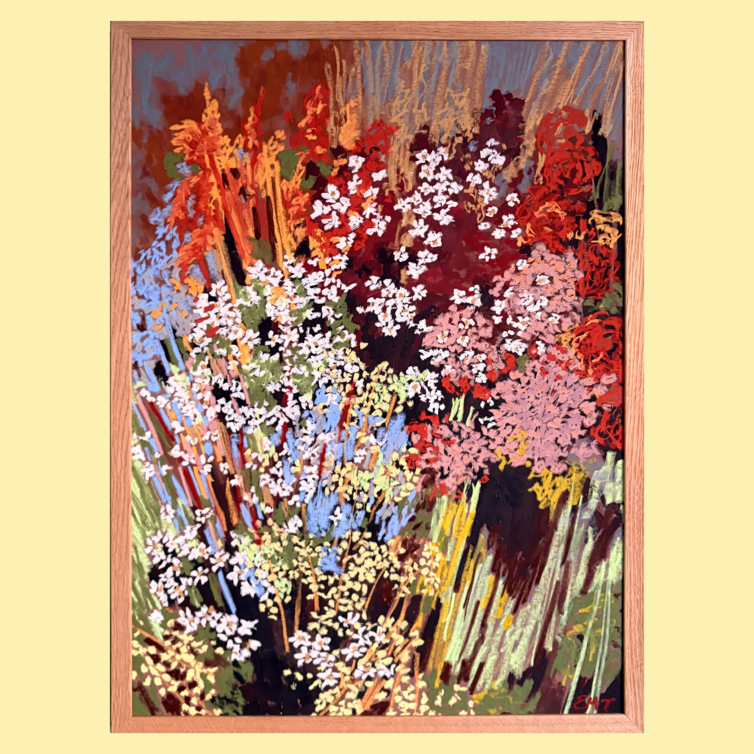 Waxflowers, Ranunculus + Amaranth Oil + Acrylic Artwork (50x70cm)