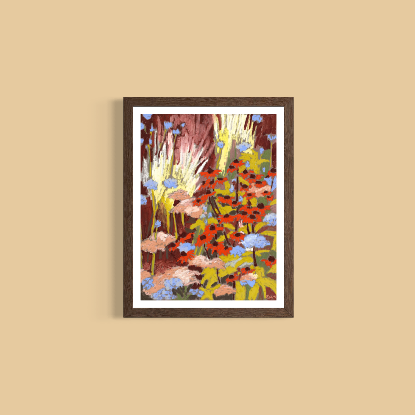 'Coneflowers, Verbena + Queen Anne’s Lace' Print 30x40cm