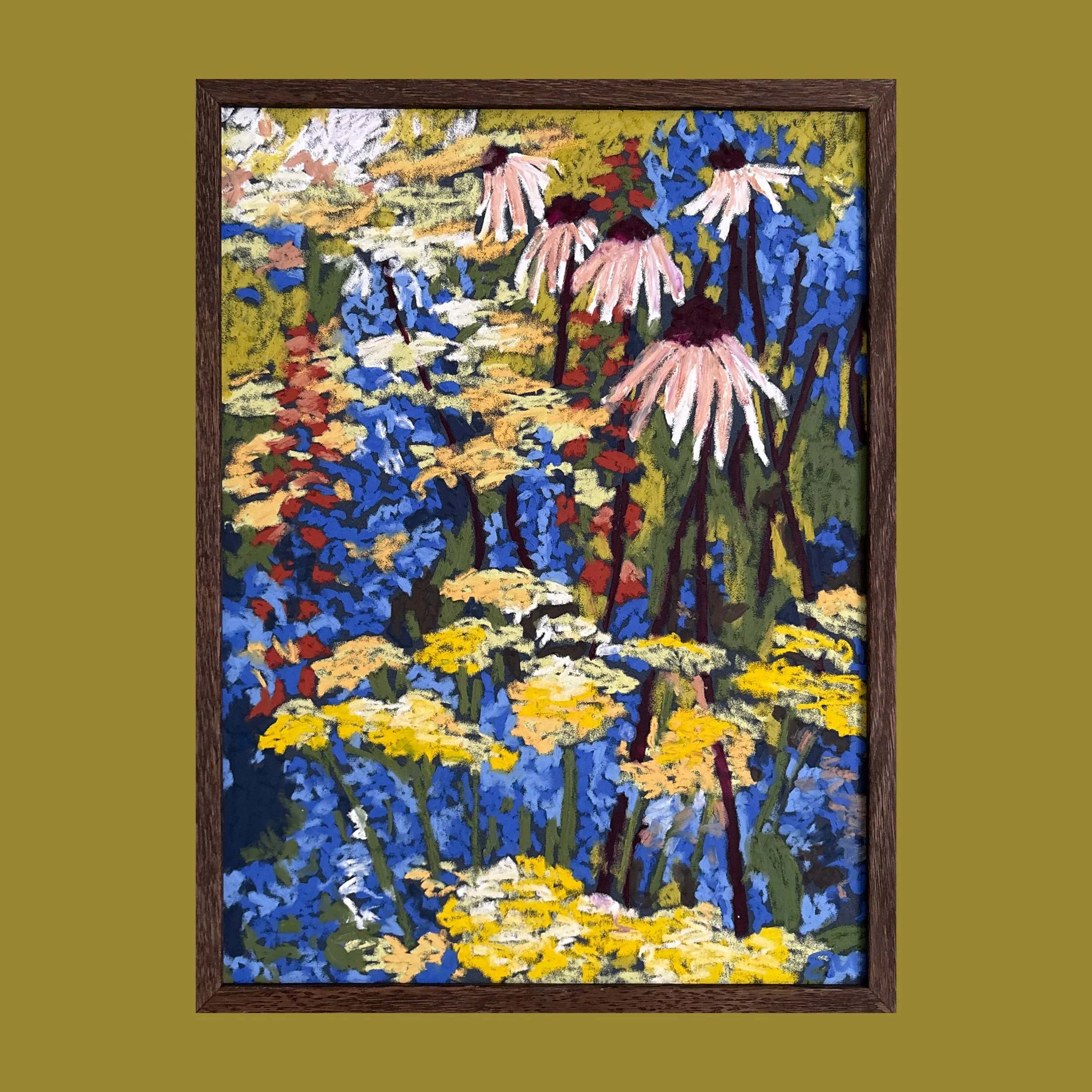 Echinacea, Yarrow + Catmint Oil Artwork (30x40cm)