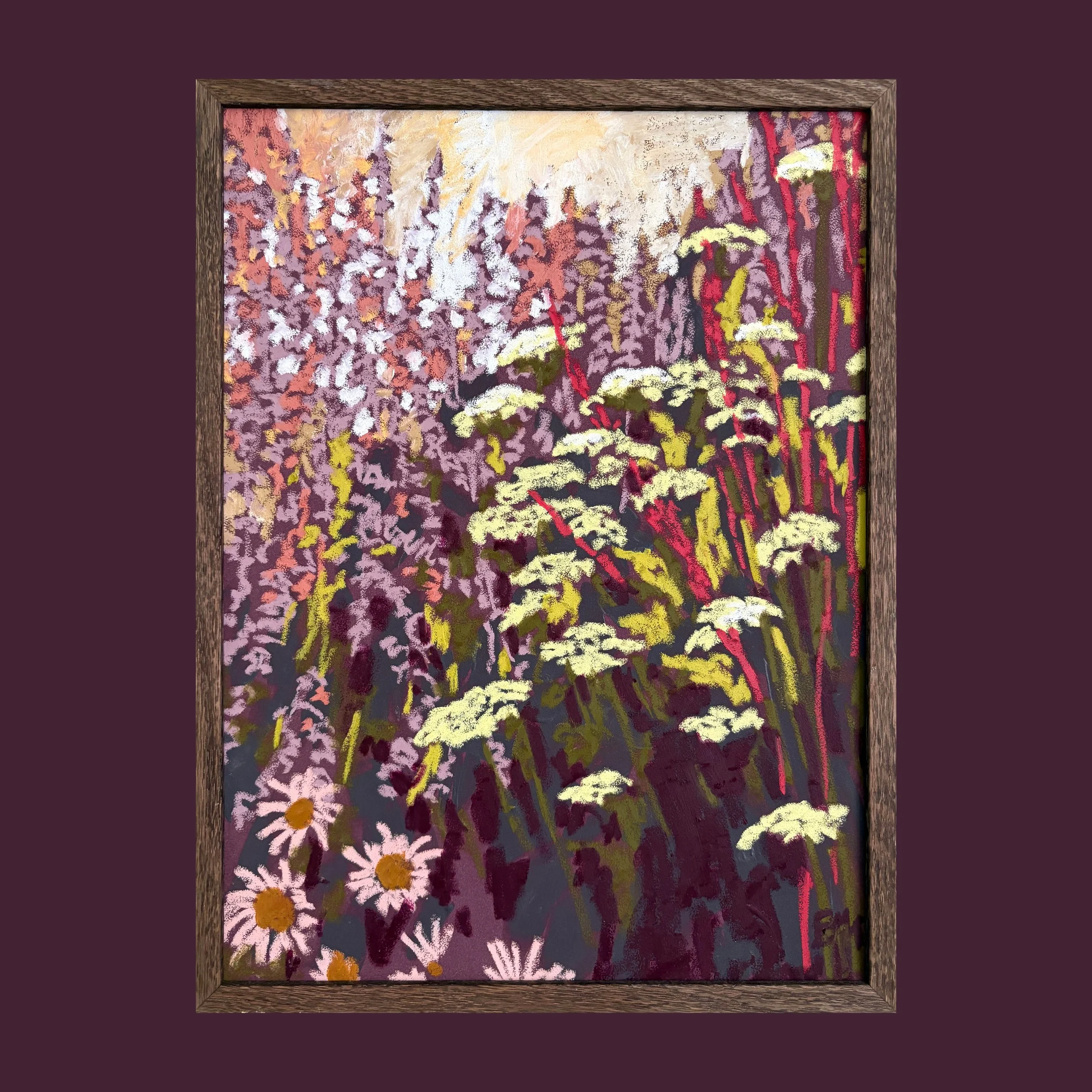 Yarrow, Coneflowers and Russian Sage (Piece III) (30x40cm)