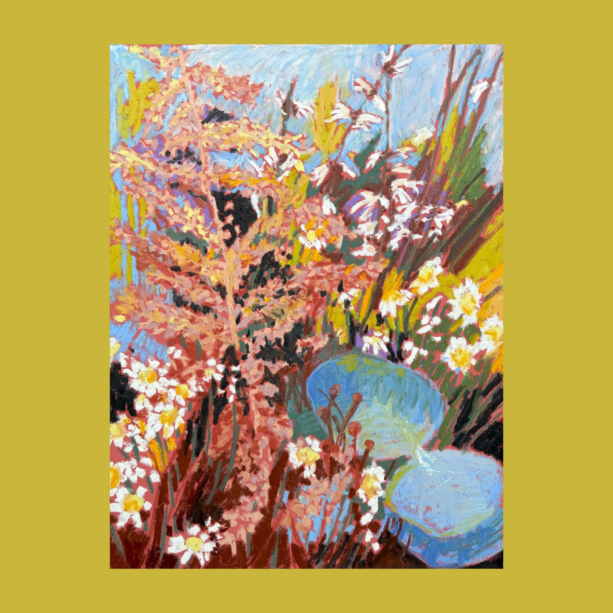 Chamomile, Eucalyptus and Astilbe Oil Artwork (30x40cm)