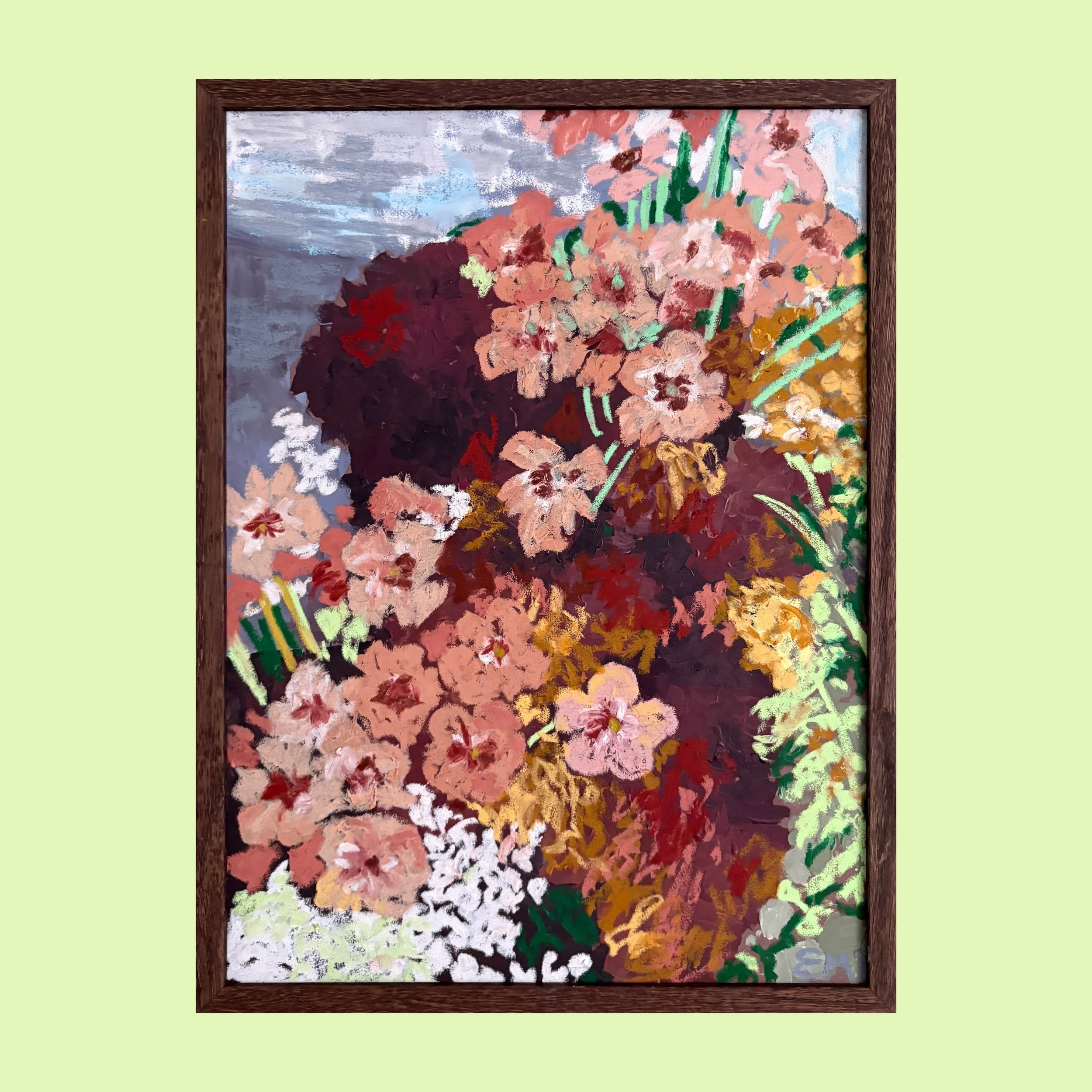 Butterfly Ranunculus + Smoke Bush Oil + Acrylic Artwork (30x40cm)