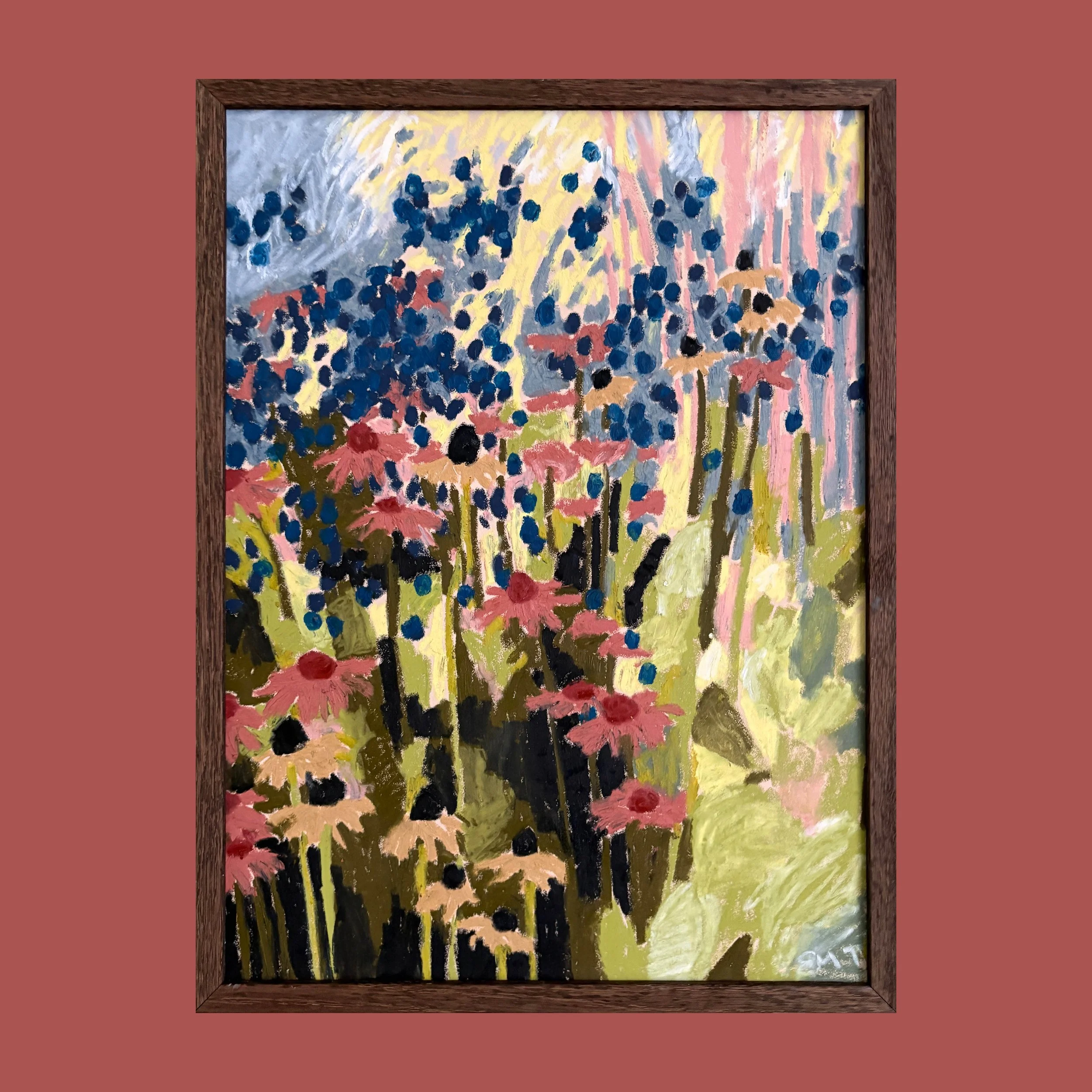 Echinacea, Rudbeckia + Thistle Oil Artwork (30x40cm)