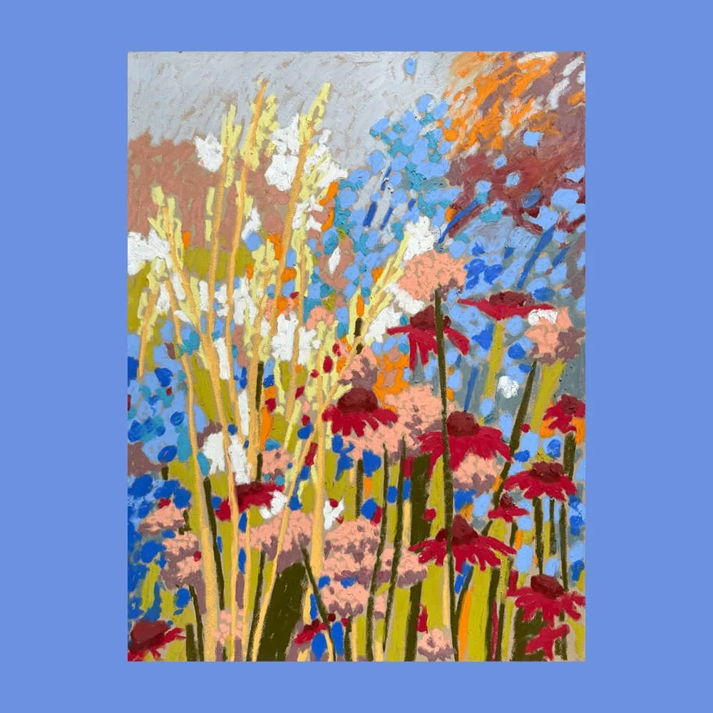 Coneflower, Gaura and Verbena Oil Artwork (30x40cm)